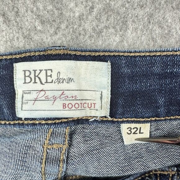 BKE Denim Jeans Women 32L Dark Wash Payton Bootcut Western Boho Mid Rise Stretch - Picture 13 of 15